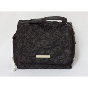 Victoria's Secret Satin Quilted Black Travel Cosmetic Bag Folding NEW WITH TAGS